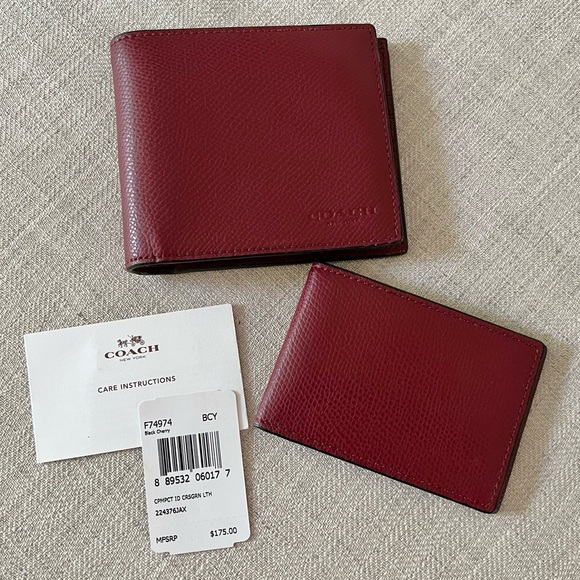 Coach Compact ID CrossGrain Leather Wallet - Picture 11 of 14